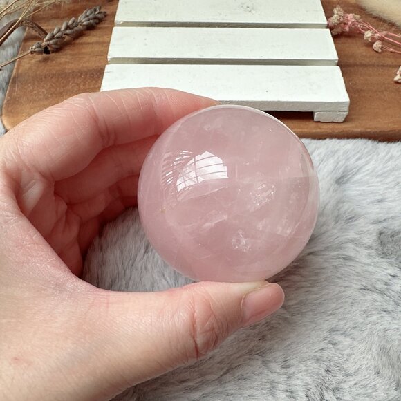 Rose Quartz Sphere - Picture 5 of 9